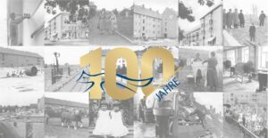 fotocollage-historischer-fotos-vor-denen-ein-goldenes-100-jahre-logo-zu-sehen-ist