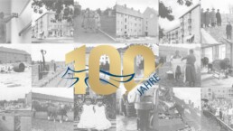 fotocollage-historischer-fotos-vor-denen-ein-goldenes-100-jahre-logo-zu-sehen-ist